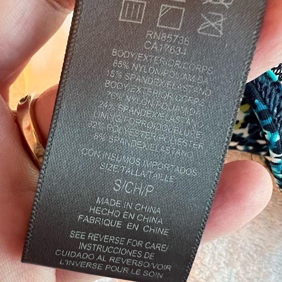 Vince Camuto High Leg Bikini Bottom Abstract Animal in Midnight Blue NEW - Picture 15 of 15